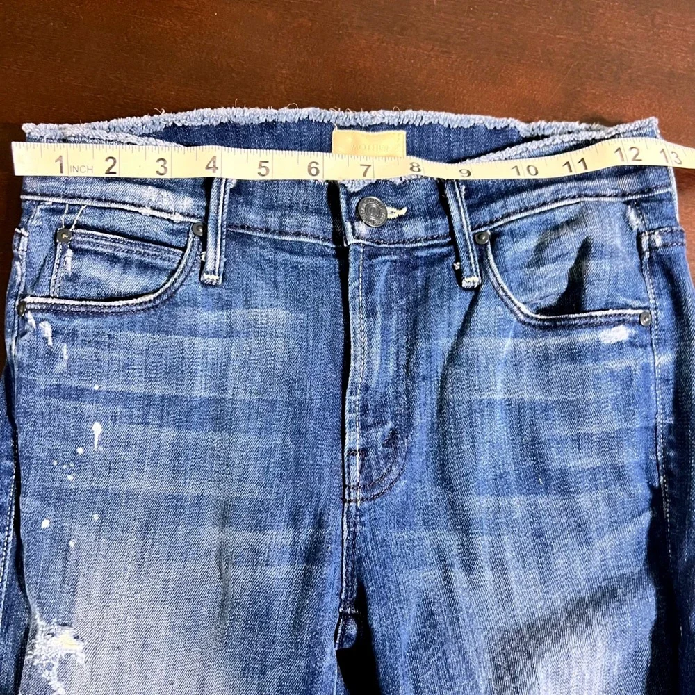 MOTHER The Double Fray Charmer Distressed Skinny Jeans Take the Edge Off Size 25
